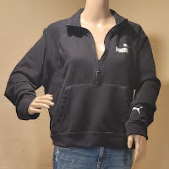 Puma cropped XL half zip kangaroo pocket sweatshirt - Picture 3 of 8